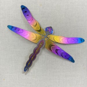Niobium & Silver Dragonfly Brooch - blue-fuchsia-purple-navy-yellow